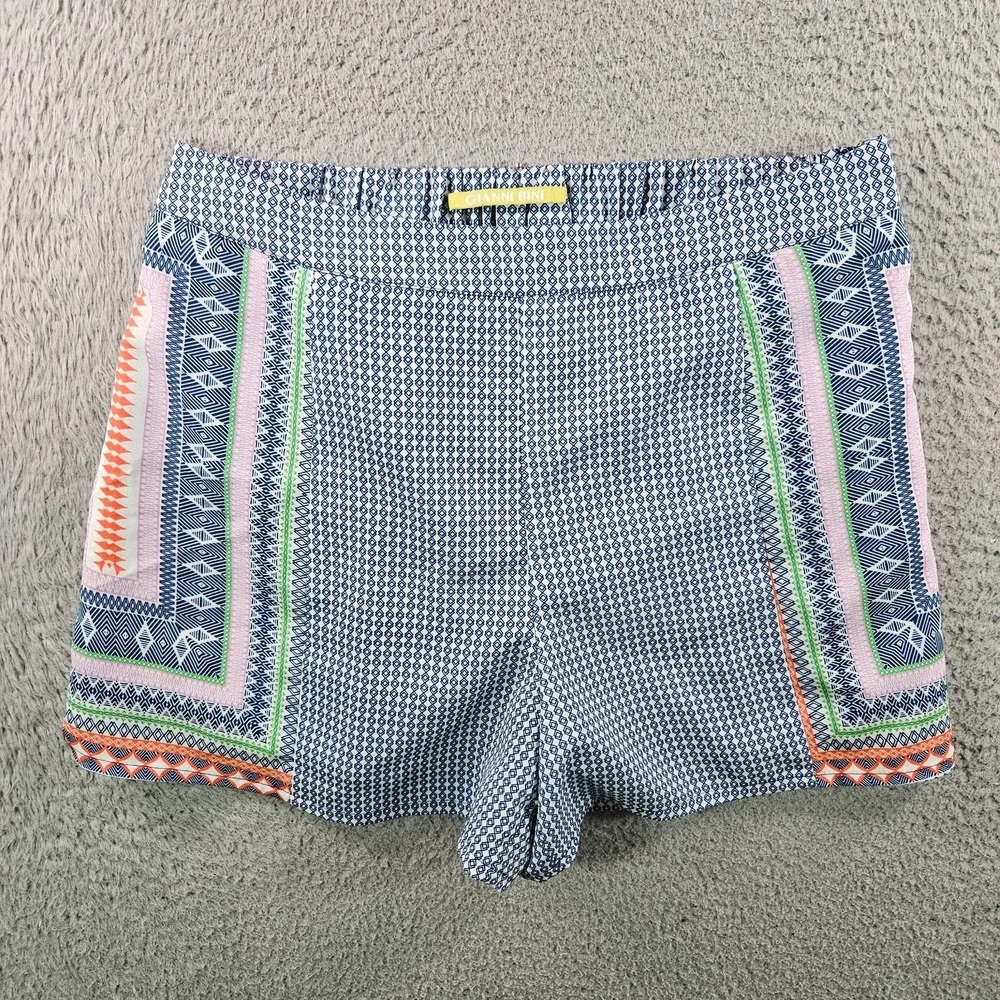 Gianni Bini Shorts‎ Women Small Colorful Geographic Side Zip Elastic Waist
